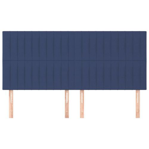 Têtes de lit 4 pcs Bleu 100x5x78/88 cm Tissu - Photo n°3; ?>