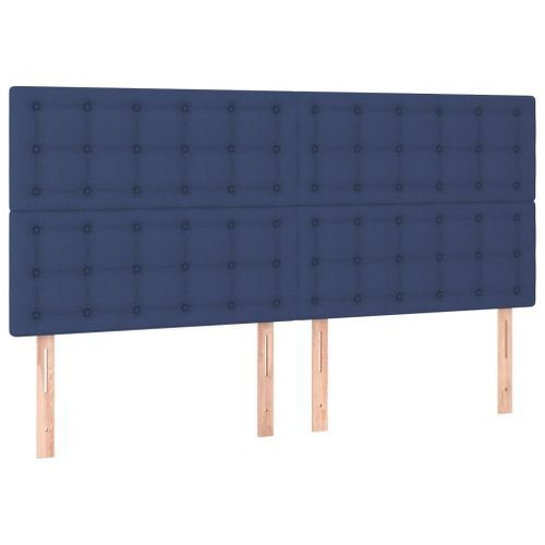 Têtes de lit 4 pcs Bleu 100x5x78/88 cm Tissu - Photo n°2; ?>