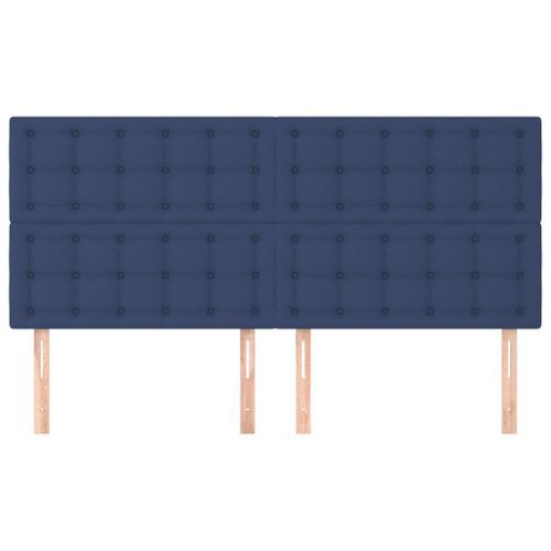 Têtes de lit 4 pcs Bleu 100x5x78/88 cm Tissu - Photo n°3; ?>