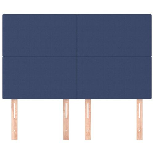 Têtes de lit 4 pcs Bleu 72x5x78/88 cm Tissu - Photo n°3; ?>