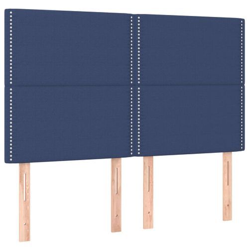 Têtes de lit 4 pcs Bleu 72x5x78/88 cm Tissu - Photo n°2; ?>