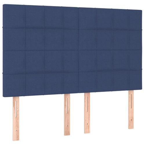 Têtes de lit 4 pcs Bleu 72x5x78/88 cm Tissu - Photo n°2; ?>