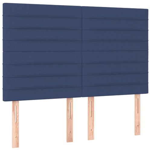 Têtes de lit 4 pcs Bleu 72x5x78/88 cm Tissu - Photo n°2; ?>