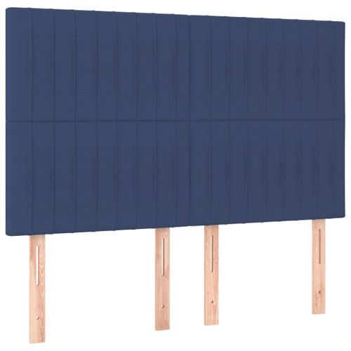 Têtes de lit 4 pcs Bleu 72x5x78/88 cm Tissu - Photo n°2; ?>