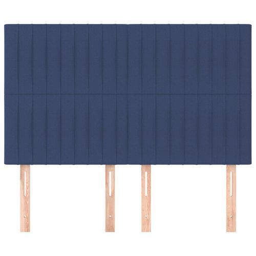 Têtes de lit 4 pcs Bleu 72x5x78/88 cm Tissu - Photo n°3; ?>