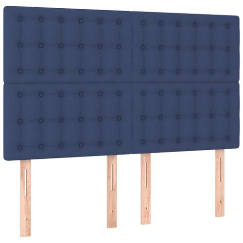 Têtes de lit 4 pcs Bleu 72x5x78/88 cm Tissu - Photo n°2; ?>