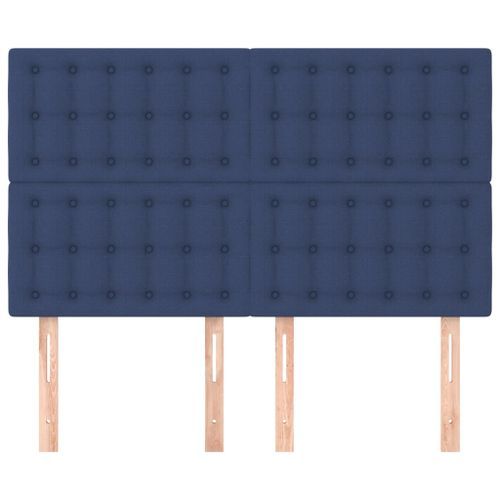 Têtes de lit 4 pcs Bleu 72x5x78/88 cm Tissu - Photo n°3; ?>