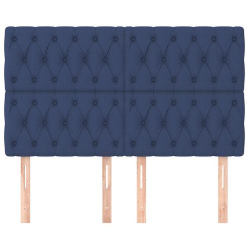 Têtes de lit 4 pcs Bleu 72x7x78/88 cm Tissu - Photo n°3; ?>