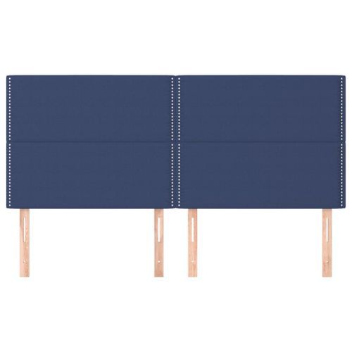 Têtes de lit 4 pcs Bleu 80x5x78/88 cm Tissu - Photo n°3; ?>