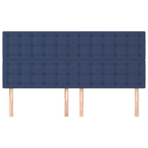 Têtes de lit 4 pcs Bleu 80x5x78/88 cm Tissu - Photo n°3; ?>