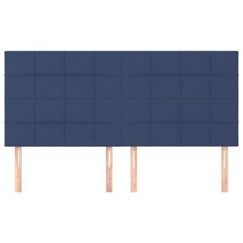 Têtes de lit 4 pcs Bleu 90x5x78/88 cm Tissu - Photo n°3; ?>