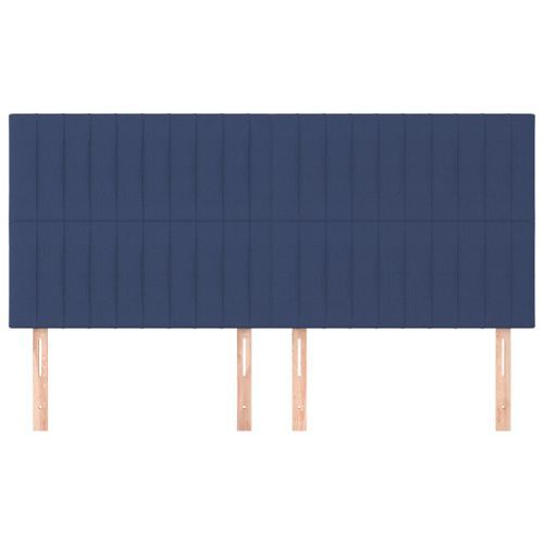 Têtes de lit 4 pcs Bleu 90x5x78/88 cm Tissu - Photo n°3; ?>