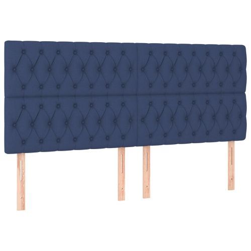 Têtes de lit 4 pcs Bleu 90x7x78/88 cm Tissu - Photo n°2; ?>