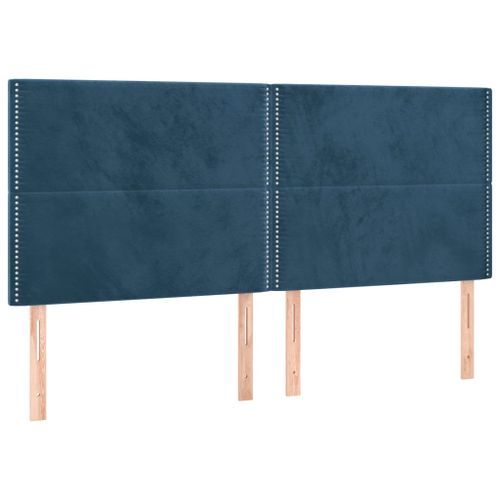 Têtes de lit 4 pcs Bleu foncé 100x5x78/88 cm Velours - Photo n°2; ?>