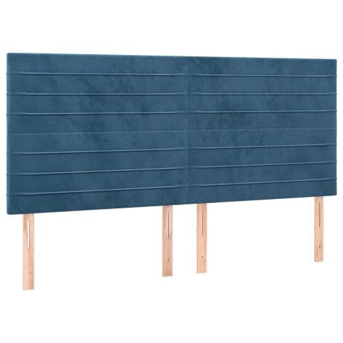 Têtes de lit 4 pcs Bleu foncé 100x5x78/88 cm Velours - Photo n°2; ?>