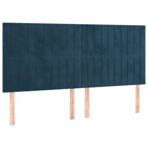 Têtes de lit 4 pcs Bleu foncé 100x5x78/88 cm Velours - Photo n°2; ?>