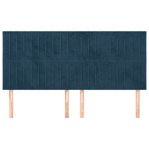 Têtes de lit 4 pcs Bleu foncé 100x5x78/88 cm Velours - Photo n°3; ?>