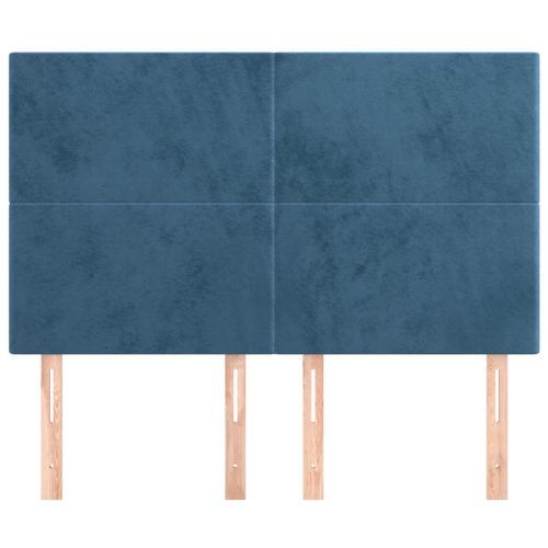 Têtes de lit 4 pcs Bleu foncé 72x5x78/88 cm Velours - Photo n°3; ?>