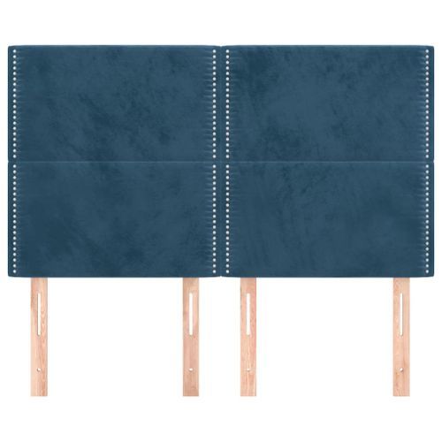 Têtes de lit 4 pcs Bleu foncé 72x5x78/88 cm Velours - Photo n°3; ?>