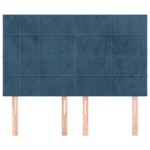 Têtes de lit 4 pcs Bleu foncé 72x5x78/88 cm Velours - Photo n°3; ?>