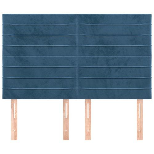 Têtes de lit 4 pcs Bleu foncé 72x5x78/88 cm Velours - Photo n°3; ?>