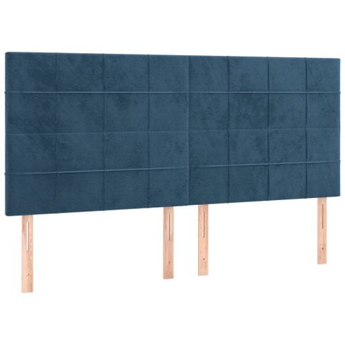 Têtes de lit 4 pcs Bleu foncé 80x5x78/88 cm Velours - Photo n°2; ?>