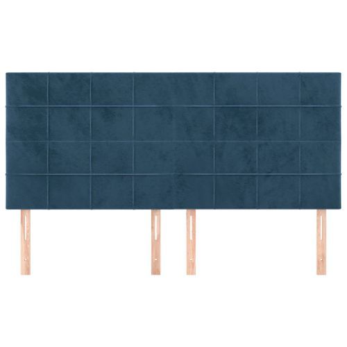 Têtes de lit 4 pcs Bleu foncé 80x5x78/88 cm Velours - Photo n°3; ?>