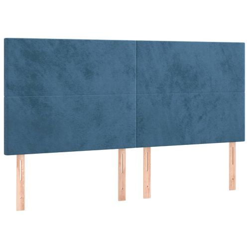 Têtes de lit 4 pcs Bleu foncé 90x5x78/88 cm Velours - Photo n°2; ?>