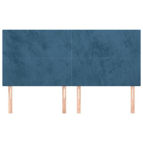 Têtes de lit 4 pcs Bleu foncé 90x5x78/88 cm Velours - Photo n°3; ?>