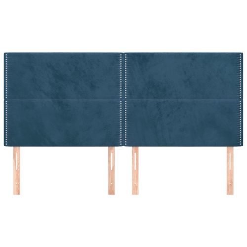 Têtes de lit 4 pcs Bleu foncé 90x5x78/88 cm Velours - Photo n°3; ?>