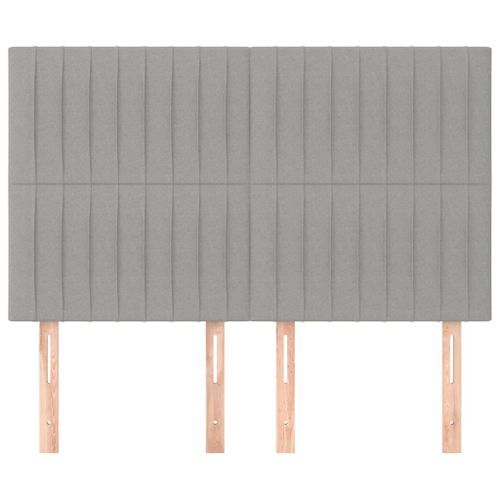 Têtes de lit 4 pcs Gris clair 72x5x78/88 cm Tissu - Photo n°3; ?>