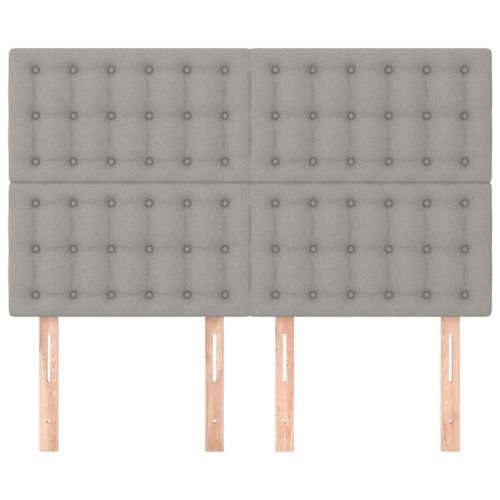 Têtes de lit 4 pcs Gris clair 72x5x78/88 cm Tissu - Photo n°3; ?>