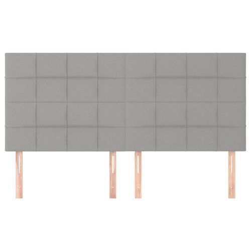 Têtes de lit 4 pcs Gris clair 80x5x78/88 cm Tissu - Photo n°3; ?>