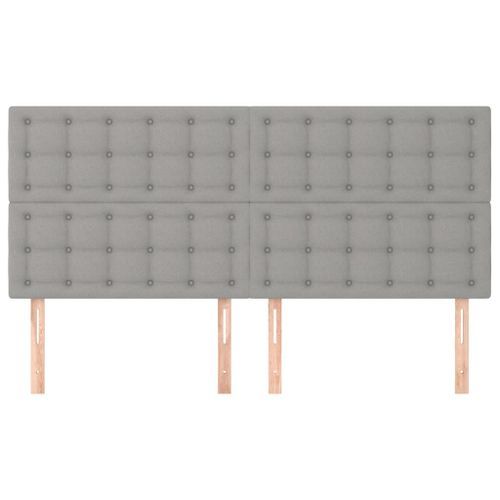 Têtes de lit 4 pcs Gris clair 80x5x78/88 cm Tissu - Photo n°3; ?>