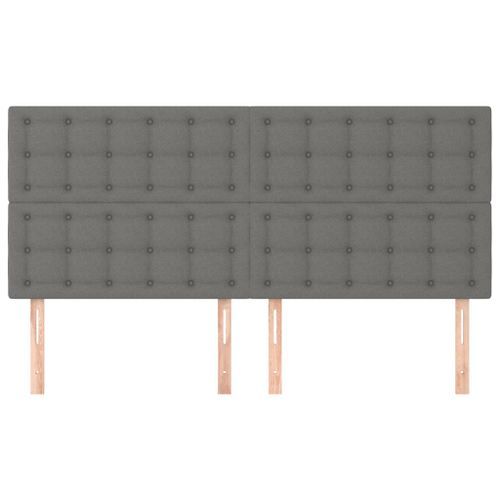 Têtes de lit 4 pcs Gris clair 90x5x78/88 cm Tissu - Photo n°3; ?>