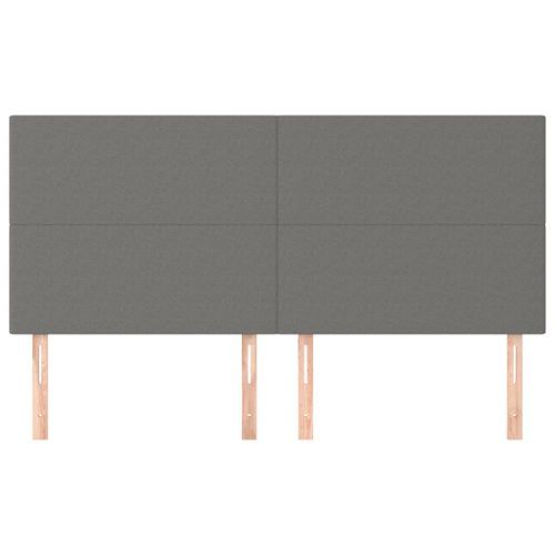 Têtes de lit 4 pcs Gris foncé 80x5x78/88 cm Tissu - Photo n°3; ?>