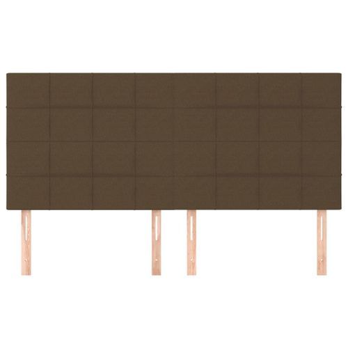 Têtes de lit 4 pcs Marron foncé 100x5x78/88 cm Tissu - Photo n°3; ?>