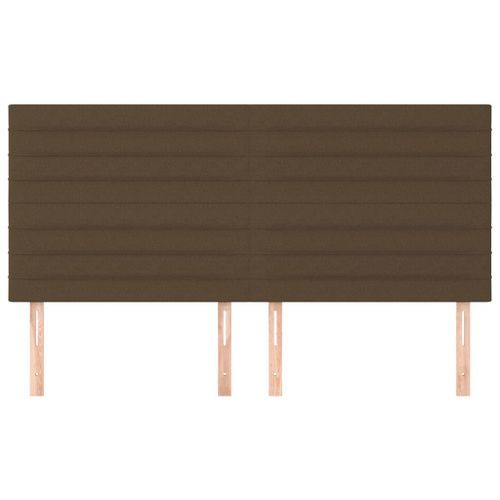 Têtes de lit 4 pcs Marron foncé 100x5x78/88 cm Tissu - Photo n°3; ?>