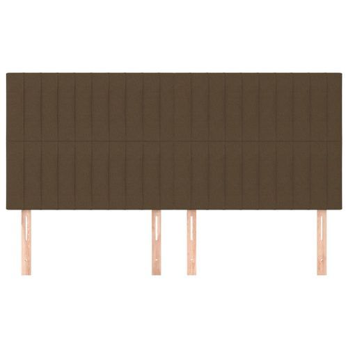 Têtes de lit 4 pcs Marron foncé 100x5x78/88 cm Tissu - Photo n°3; ?>