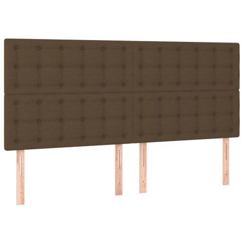 Têtes de lit 4 pcs Marron foncé 100x5x78/88 cm Tissu - Photo n°2; ?>