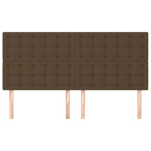 Têtes de lit 4 pcs Marron foncé 100x5x78/88 cm Tissu - Photo n°3; ?>