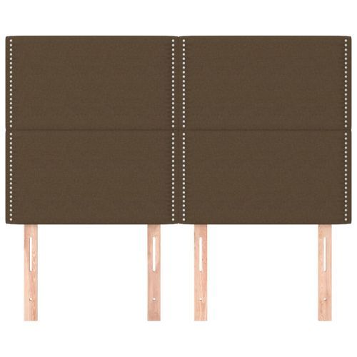 Têtes de lit 4 pcs Marron foncé 72x5x78/88 cm Tissu - Photo n°3; ?>