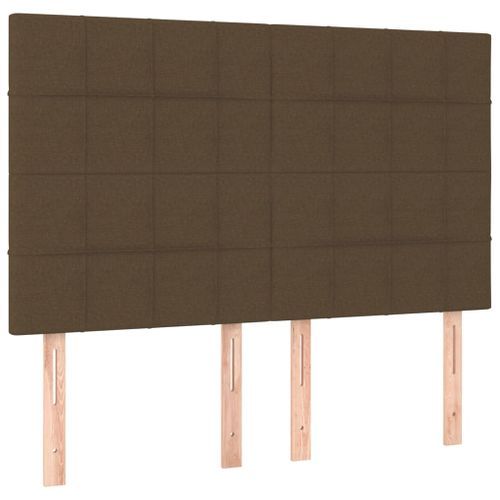 Têtes de lit 4 pcs Marron foncé 72x5x78/88 cm Tissu - Photo n°2; ?>