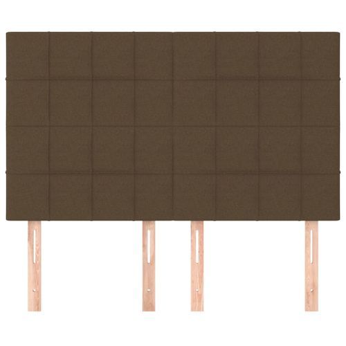 Têtes de lit 4 pcs Marron foncé 72x5x78/88 cm Tissu - Photo n°3; ?>