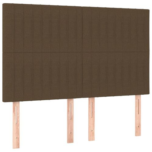 Têtes de lit 4 pcs Marron foncé 72x5x78/88 cm Tissu - Photo n°2; ?>