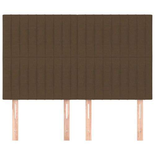 Têtes de lit 4 pcs Marron foncé 72x5x78/88 cm Tissu - Photo n°3; ?>