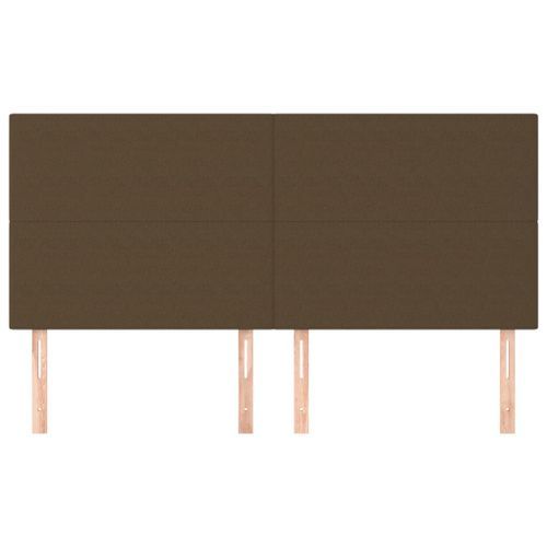 Têtes de lit 4 pcs Marron Foncé 80x5x78/88 cm Tissu - Photo n°3; ?>