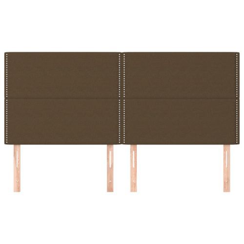 Têtes de lit 4 pcs Marron Foncé 80x5x78/88 cm Tissu - Photo n°3; ?>