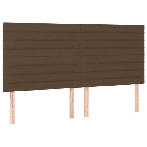 Têtes de lit 4 pcs Marron Foncé 80x5x78/88 cm Tissu - Photo n°2; ?>