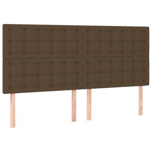 Têtes de lit 4 pcs Marron Foncé 80x5x78/88 cm Tissu - Photo n°2; ?>